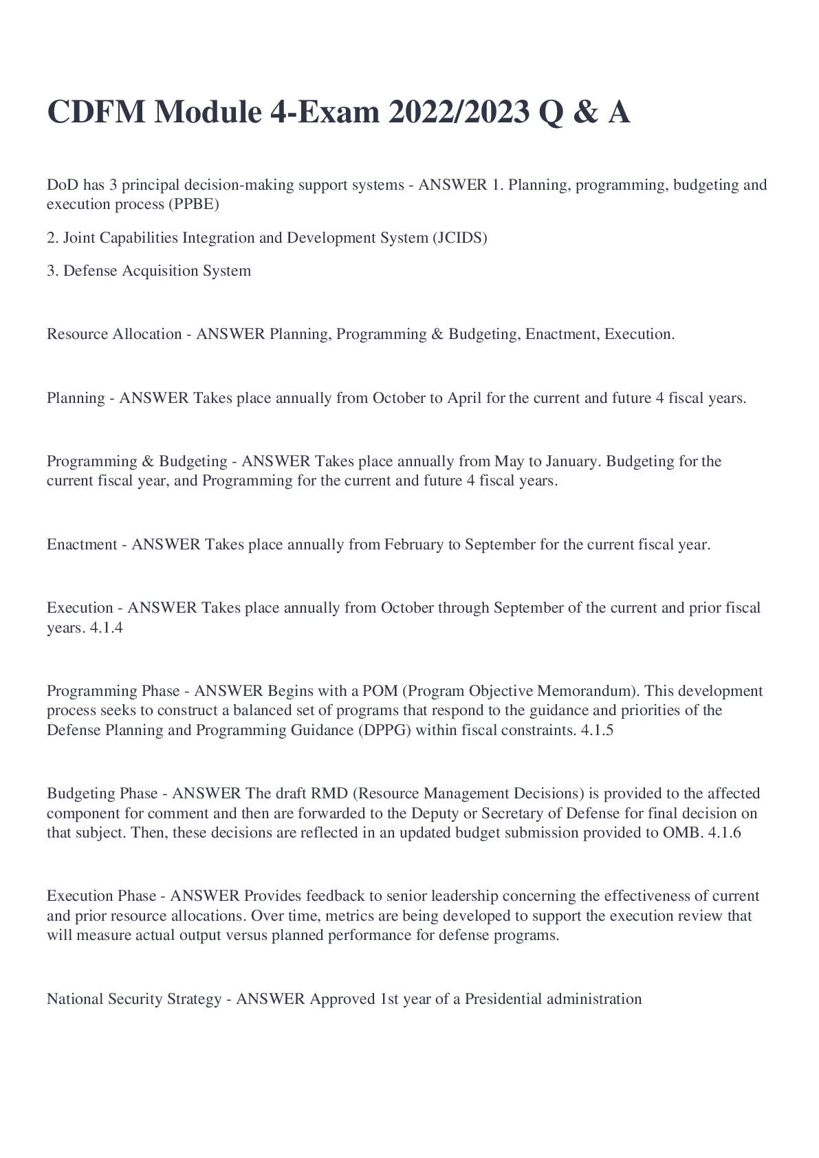 Preview image for CDFM Module 4-Exam 2022/2023 Q & A